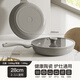 GERTHRON德國平底鍋煎鍋不粘鍋家用陶瓷小煎鍋煎餅鍋電磁爐用無(wú)涂層炒菜鍋 28cm煎鍋【健康0氟天然陶瓷】灰色-帶鍋蓋