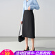歐貝汐黑色半身裙女2025夏季職業(yè)小個子半裙面試正裝包臀a字裙西裝裙子 黑色 M 【建議95-110斤】