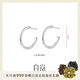 白嵐素圈耳環(huán)女S925銀耳飾簡約設(shè)計感時尚氣質(zhì)潮流生日禮物送老婆 素圈耳環(huán)小號-鍍白金色
