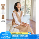 歐莎（OSA）春季連帽馬夾衛(wèi)衣半身裙三件套女2025年新款休閑運動套裝 卡其色 2XL