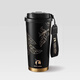 瑞幸咖啡瑞幸不銹鋼咖啡杯杯子咖啡杯保溫杯保冷杯便攜杯高顏值周邊杯子 燙金雙飲黑色 520ml
