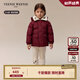 Teenie Weenie Kids小熊童裝24冬男女寶仿羊羔絨翻領(lǐng)三防羽絨服 酒紅色 120 cm