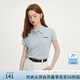 范思藍(lán)恩夏季通勤短袖POLO衫針織T恤衫女2024新款通勤休閑上衣 冰藍(lán)色 M