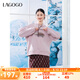 lagogo甜美減齡連帽衛(wèi)衣女拉谷谷2024冬新款多巴胺粉紫色寬松上衣 粉紫色 M