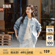 森馬（Semir）森柔牛仔|商場同款牛仔襯衫女oversize春季2025新款格紋襯衣 藍(lán)色調(diào)00388 XS (150) 76A