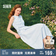 森馬（Semir）連衣裙女顯瘦收腰長(zhǎng)裙溫柔2025夏季氣質(zhì)木耳邊背心裙107425114060