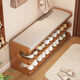 楚駿換鞋凳門(mén)口家用可坐鞋架入戶(hù)玄關(guān)儲物鞋柜長(cháng)條坐凳一體入戶(hù)鞋架子 【80CM雙層款】黑色坐墊