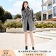 香影灰色小個(gè)子大衣女2024秋冬新款雙排扣高級感風(fēng)衣式仿毛呢外套 灰色 M