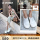 萊爾斯丹【美洋沈夢(mèng)辰同款】厚底小白鞋休閑女鞋漁夫單鞋七夕禮物39301 米白色 OWL 37