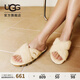 UGG春季女士時(shí)尚舒適純色輕便交叉帶厚底露趾休閑毛毛拖鞋1107955 NAT | 自然白色 38