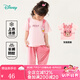 迪士尼寶寶（Disney Baby）兒童夏季新款童裝卡通T恤套裝短袖長褲套裝時尚休閑透氣兩件套 ZD2DT024淺粉+中粉 110