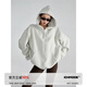 ICH MODE衛(wèi)衣女美式復(fù)古連帽白色春秋寬松外套上衣新款oversize 白花灰 M
