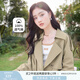 香影小個子風(fēng)衣外套女短款2025春季新款休閑風(fēng)翻領(lǐng)卡其色工裝夾克 卡其色 M
