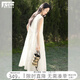 對白法式重工鏤空繡花連衣裙女2025夏季新款高級感圓領(lǐng)無袖背心裙 米杏色 S