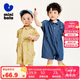 迷你巴拉男童寶寶連體衣夏季萌趣時(shí)尚酷帥工裝風(fēng)爬服