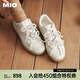 MIO米奧2025春季芭蕾風(fēng)休閑板鞋珍珠裝飾優(yōu)雅運動(dòng)鞋設計舒適女鞋單鞋 金色 37