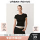 UR2025夏季新款女裝時尚休閑撞色假兩件圓領(lǐng)短袖T恤UWM450093 正黑 M