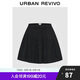 UR2025春季新款女裝芭蕾風(fēng)壓褶松緊腰抽繩半裙UYY550002