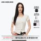 ANN ANDELMAN官方直營(yíng)不對(duì)稱短袖修身小開衫短袖修身毛針織外套女 白色 XS
