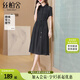 絲柏舍碎花連衣裙2025春夏新款女裝時(shí)尚短袖翻領(lǐng)收腰中長(zhǎng)裙
