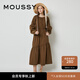 moussy新款長款后背系帶燈籠袖連衣裙女010EAW30-7800 063棕色 S 00001