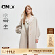 ONLY秋季雙面呢100%綿羊毛中長(zhǎng)款毛呢大衣女|12436U003 S13 淺灰毛紗 M (165) 84A