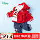 迪士尼寶寶（Disney Baby）童裝男女童衛(wèi)衣套裝加絨連帽外套米奇T恤+褲子3件裝 大紅1159 4歲/身高110cm