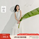 茵曼（INMAN）白色純棉立體刺繡連衣裙2025夏季女裝新品無(wú)袖寬松顯瘦背心裙 珍珠白 M