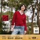 森馬（Semir）商場同款迪士尼米奇系列針織開衫女2025春新款紅色毛衣女米奇刺繡 紅色調(diào)00466 L 165/88A