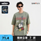 三福 迪士尼米奇系列2025夏季男士搖滾米奇寬松短T恤502067 綠色 L