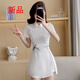YZYU愛(ài)·依服新中式改良旗袍連衣裙女夏裝時(shí)尚小個(gè)子收腰兩件套裝裙 白色 M