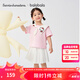 巴拉巴拉【三麗鷗聯(lián)名商場同款】女童短袖套裝2025夏新款兩件套海軍領(lǐng)裙子 夢幻粉60359 100