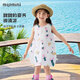 MQDMINI童裝女童連衣裙兒童無袖裙子女孩甜美清新透氣舒適繭形裙