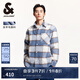 杰克·瓊斯（JACK&JONES）男裝衣服春秋毛呢外套男翻領(lǐng)羊毛短款格子大衣男士襯衫式厚外套 白帽灰A03 白帽灰A03 M 175