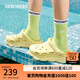 斯凱奇（Skechers）洞洞鞋夏季厚底沙灘涼鞋女外穿高級感包頭踩屎感多巴胺泡泡鞋 亮黃色/YEL 35 尺碼偏大，建議選小一碼