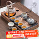 尚言坊功夫茶具整套帶茶盤帶煮茶燒水一體式茶臺茶杯高檔泡茶器全套裝