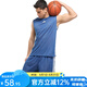 阿迪達斯adidas無袖籃球服單件學生男款籃球背心 團隊DIY定制可印字印號 藍白雙面短褲BK0054  M(175/96A)