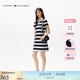 TOMMY HILFIGER【條紋顯瘦POLO裙】25夏季女裝珠地網(wǎng)眼氣質(zhì)通勤連衣裙04323 黑白條紋DW5 S