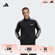 adidas休閑舒適三條紋立領(lǐng)夾克外套男裝秋季阿迪達(dá)斯官方輕運(yùn)動(dòng) 黑色/白(推薦選大一碼) S