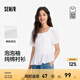森馬（Semir）[商場同款]短袖襯衫女方領泡泡袖2025夏新款修身純棉繡花襯衣 漂白10007 M