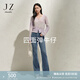 玖姿·安娜蔻360°四面彈牛仔時髦丹寧風(fēng)中腰微喇褲女2025春季新款 藍(lán)色系 XL