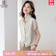 AEMAPE高端品質(zhì)短袖休閑格子襯衫女2025年夏季裝新款媽媽時尚洋氣小個子 杏色 S