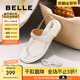 百麗（Belle）時(shí)尚夾趾拖鞋女2025夏新商場同款真皮珍珠蝴蝶結(jié)拖鞋D9A1DBL5 米白色 38 (240mm)