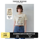 Teenie Weenie女裝春夏簡(jiǎn)約休閑手繪風(fēng)圖案合體圓領(lǐng)短袖T恤衫 卡其色 S (160)