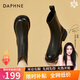 達芙妮（DAPHNE）短靴女秋冬棉靴新款女靴冬季加絨保暖冬款靴子馬丁靴秋季單靴 黑色 單層 跟高3.5cm 38 (240mm)