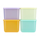 特百惠（Tupperware）新冷藏方盒1L冰箱密封冷藏果蔬食物塑料保鮮盒家居館 4件套1L（藍+橙+紫+黃）