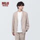無(wú)印良品 MUJI 男式 夾克 長(zhǎng)袖 男士外套男款春秋 西裝小西服AC1W3A4S 淺米色 M(170/92A)