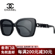 香奈兒（Chanel）新款太陽(yáng)鏡墨鏡鏤空字母鑲鉆板材方框辛芷蕾同款女士眼鏡CH5422 香奈兒眼鏡CH5422-黑邊