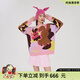 LALABOBO癱癱兔撞色毛衣女裝寬松顯瘦小眾減齡針織套頭上衣潮LBCC-WSTM15 粉色 L