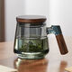 西多米茶杯玻璃泡茶杯男士家用加厚耐高溫茶水分離帶把手無(wú)鉛水辦公杯子